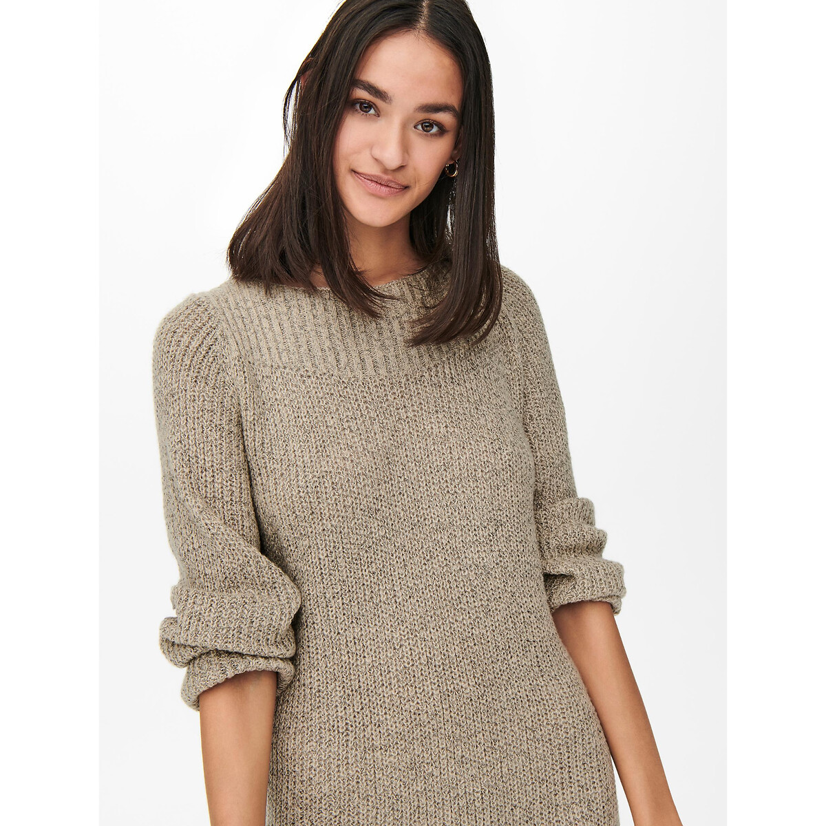 Robe pull, col bateau beige, JDY