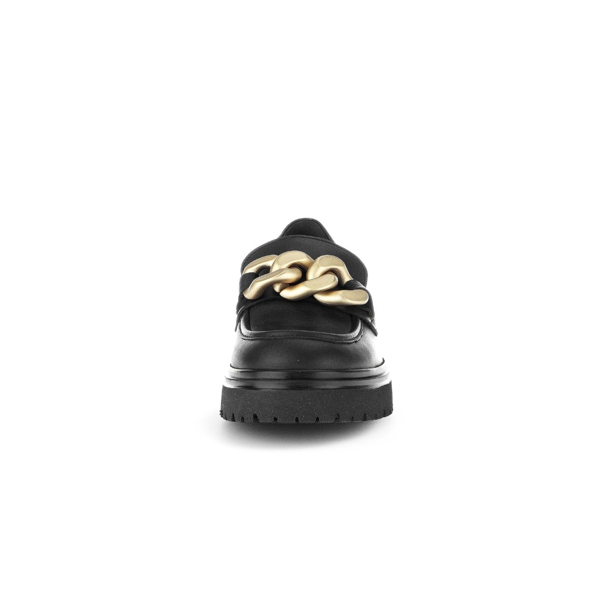 Mocassins en cuir lisse à talon décroché noir mat, GABOR