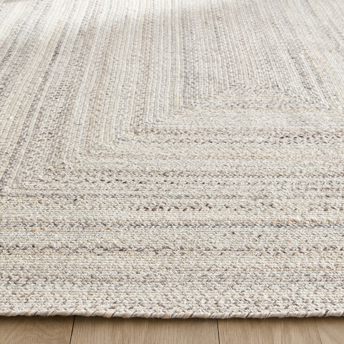Tapis d'intérieur et d'extérieur tressé, Chini ecru/gris, AM.PM
