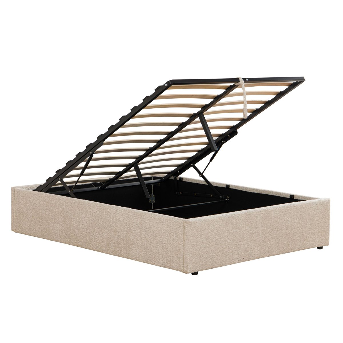 Lit coffre en sherpa beige, TERRE DE NUIT