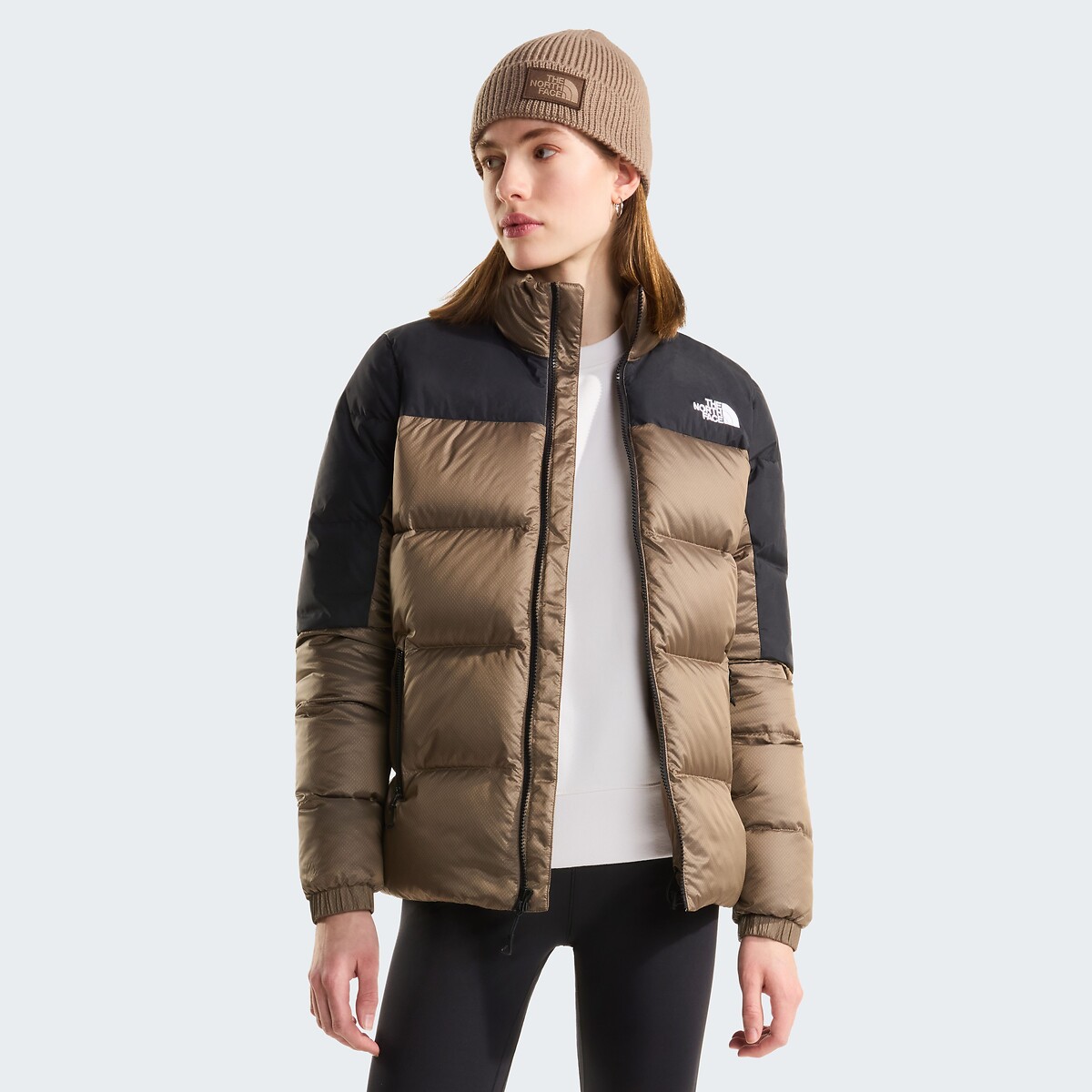 Doudoune courte fermeture zippée, plein hiver beige/noir, THE NORTH FACE