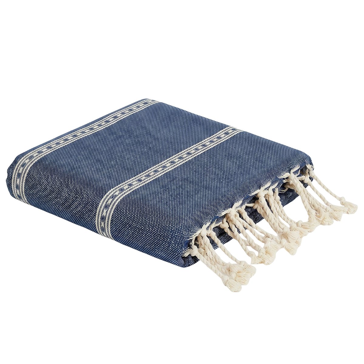 Fouta en coton recyclé anti-sable 1mx2m Djerba REVA COLLECTION bleu, SEVIRA KIDS
