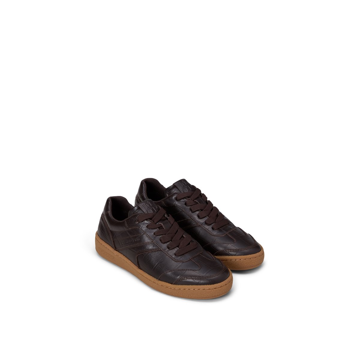 Baskets Court, modèle Court en cuir de vachette de qualité supérieure marron foncé, MARC O'POLO