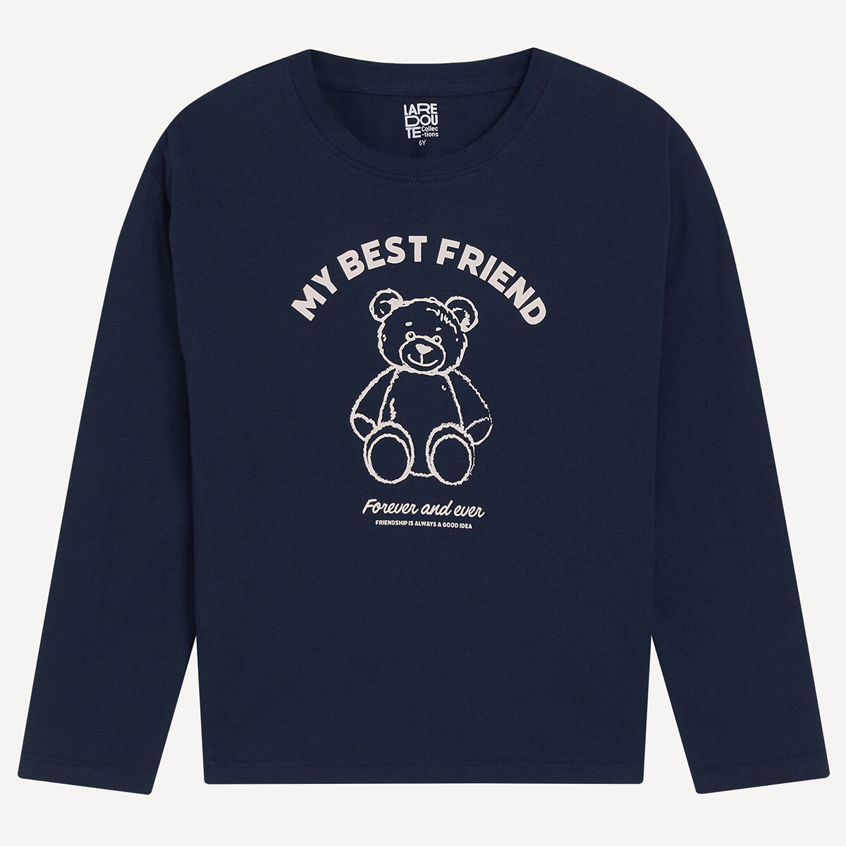 Teddy Bear/Slogan Print Long Sleeve T-Shirt navy blue, LA REDOUTE COLLECTIONS