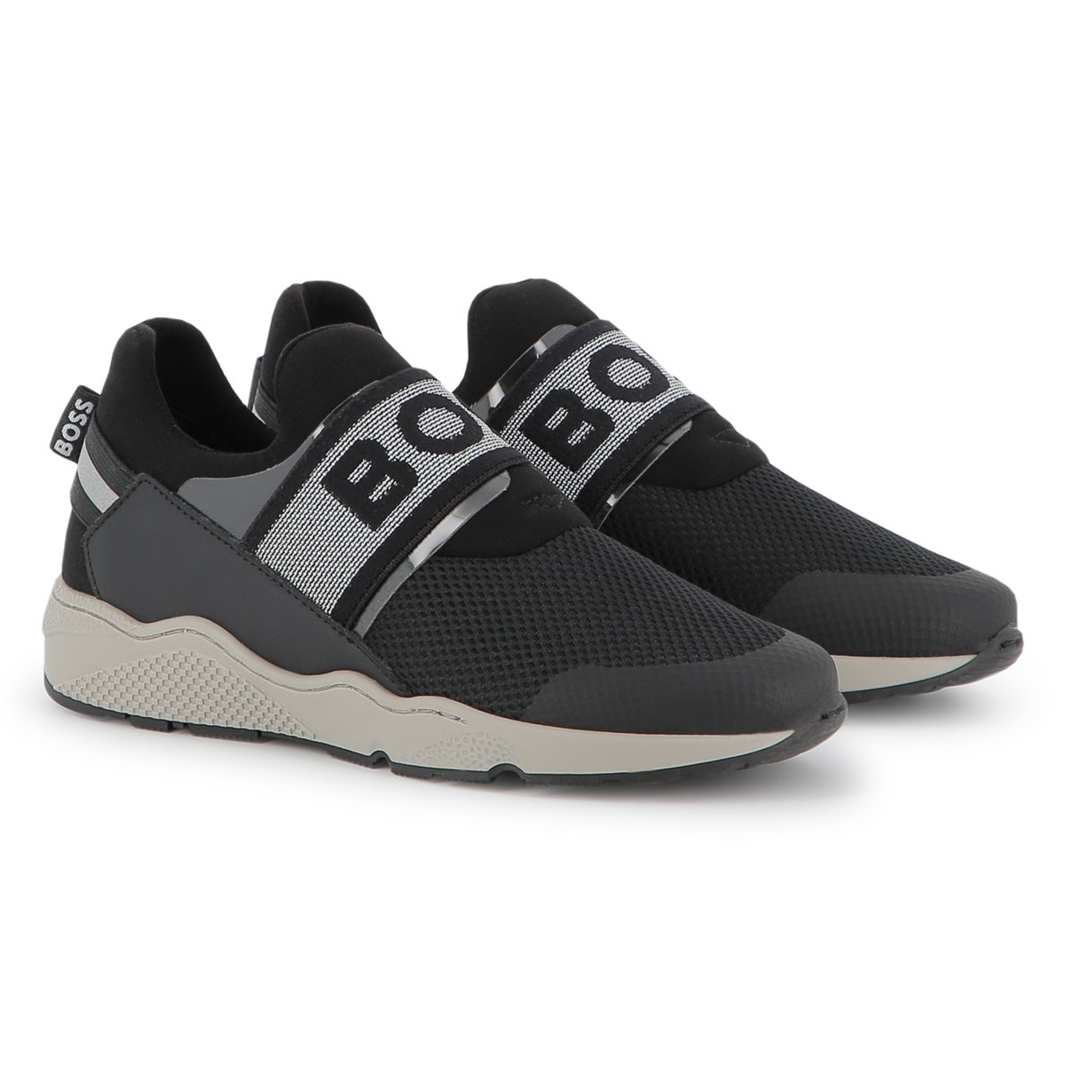 Sneakers elasticizzate black, BOSS KIDSWEAR