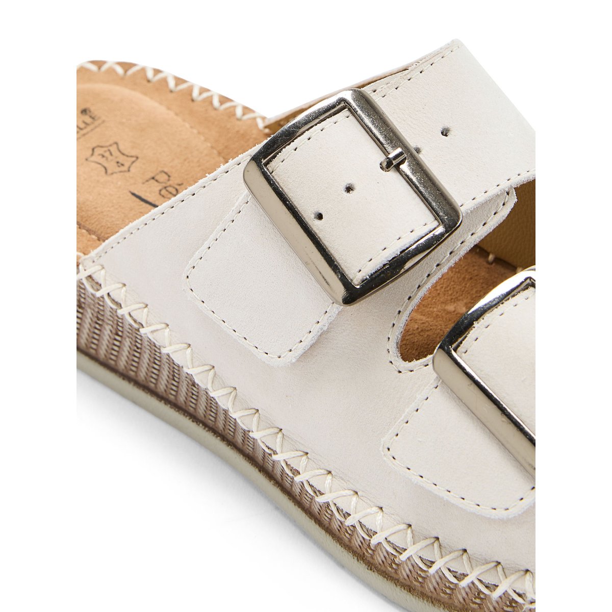 Mules ouverture totale par scratchs beige, PEDICONFORT