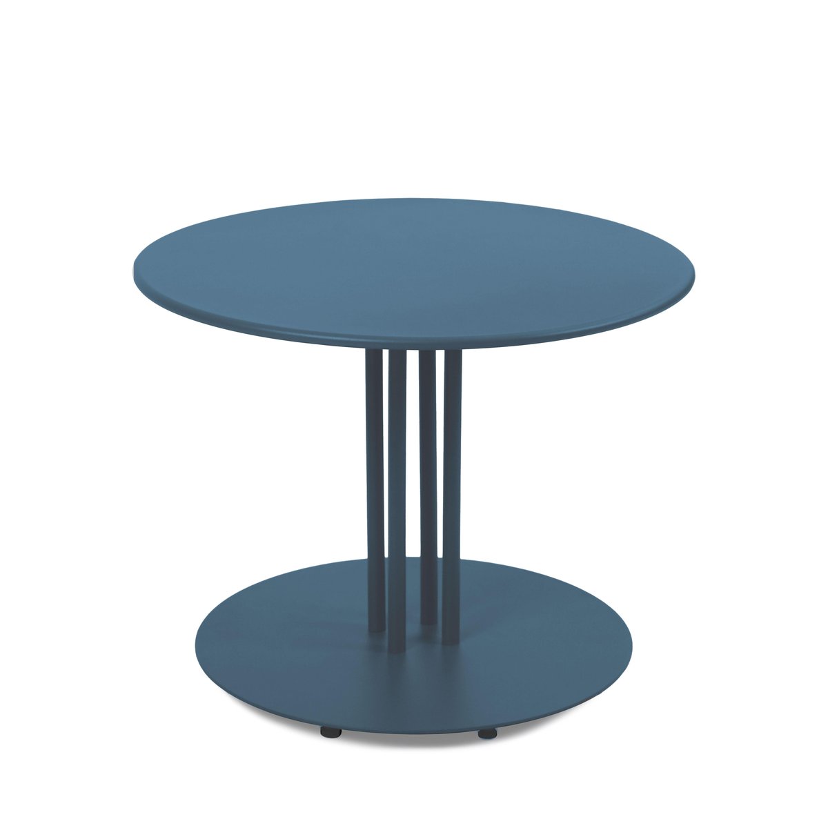 Table basse de jardin ronde en métal 50x38 cm, SKIRO bleu pacific, OVIALA