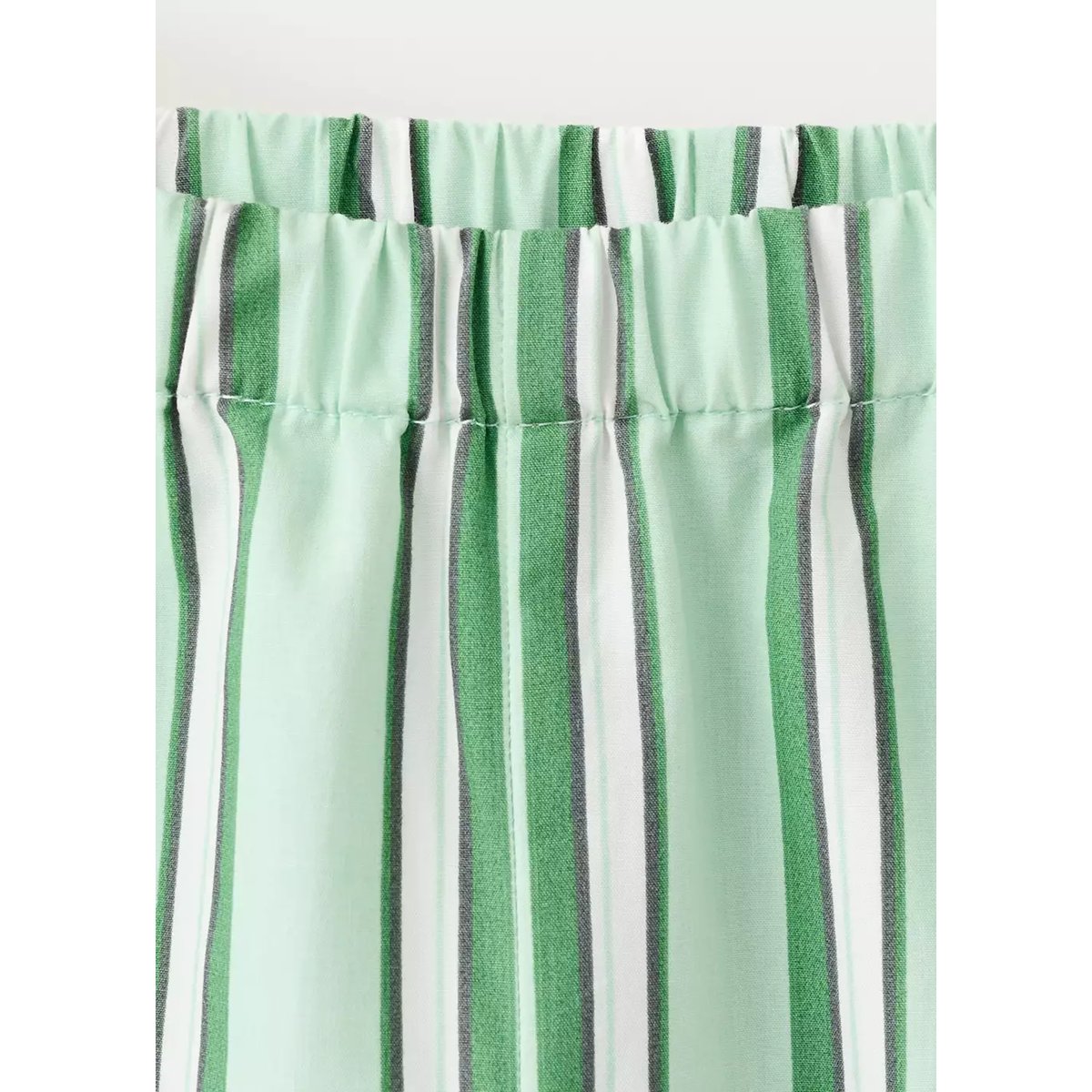 Pantalon rayé à volants vert, MANGO BABY