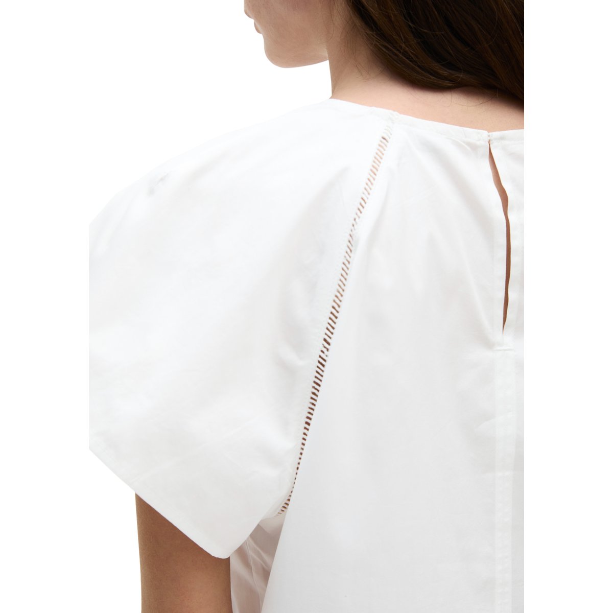 Blouse à manches courtes regular en popeline premium blanc, MARC O'POLO