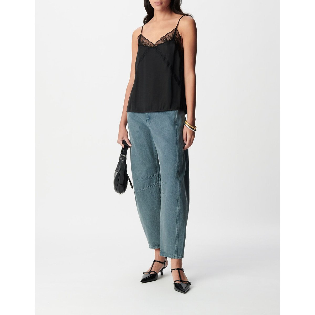 Top in pizzo nero , IKKS