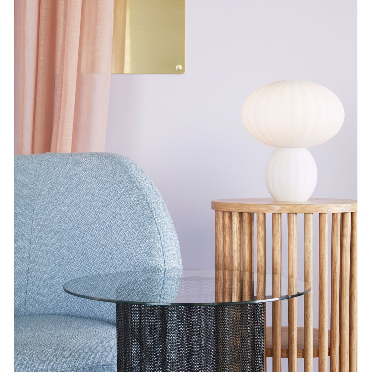 Table en verre et fer FLOW noir, HUBSCH
