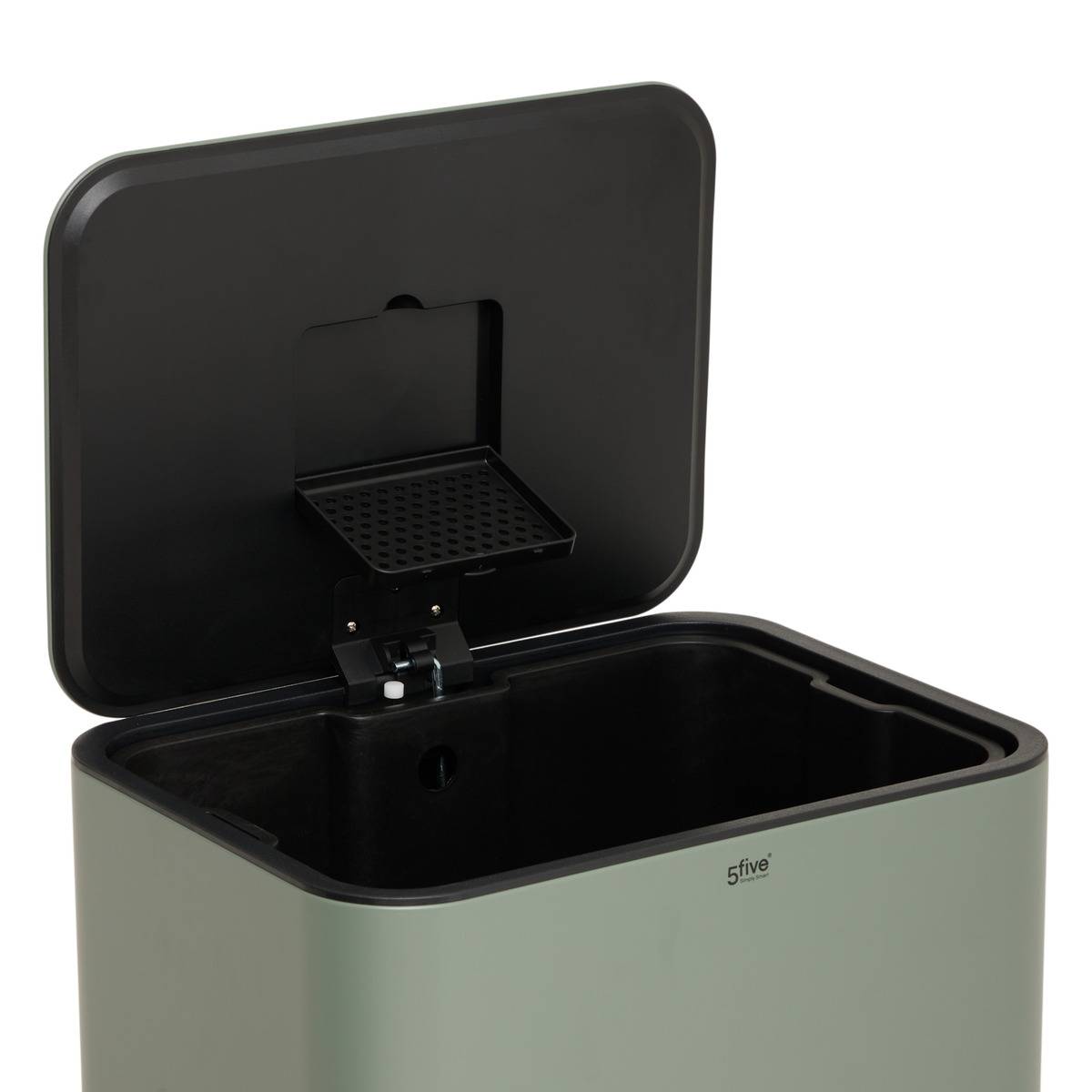 Poubelle rectangulaire à pédale en acier DELTA vert, 5FIVE SIMPLY SMART