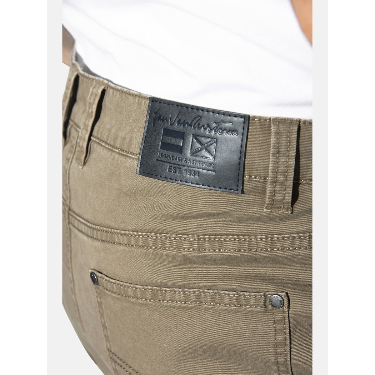 Pantalon taille basse HELVIK beige, JAN VANDERSTORM