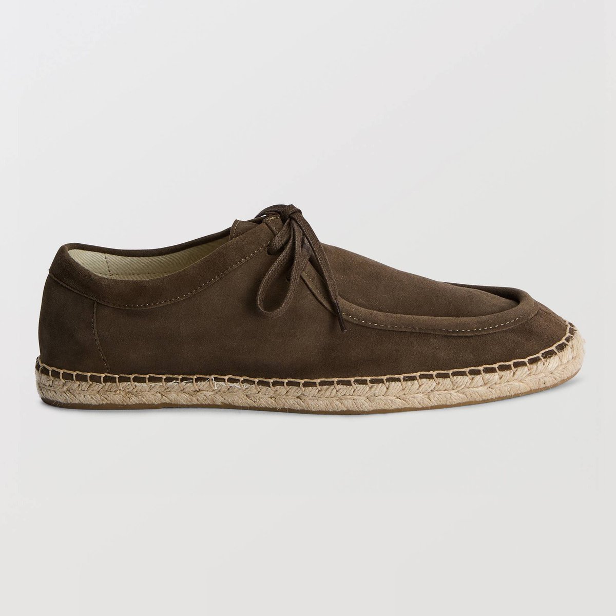 Espadrilles en croûte de cuir kaki, MONOPRIX