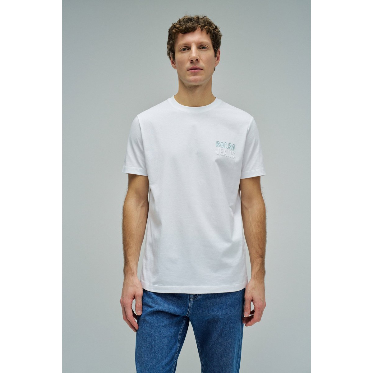 T-SHIRT AVEC BRANDING blanc, SALSA JEANS