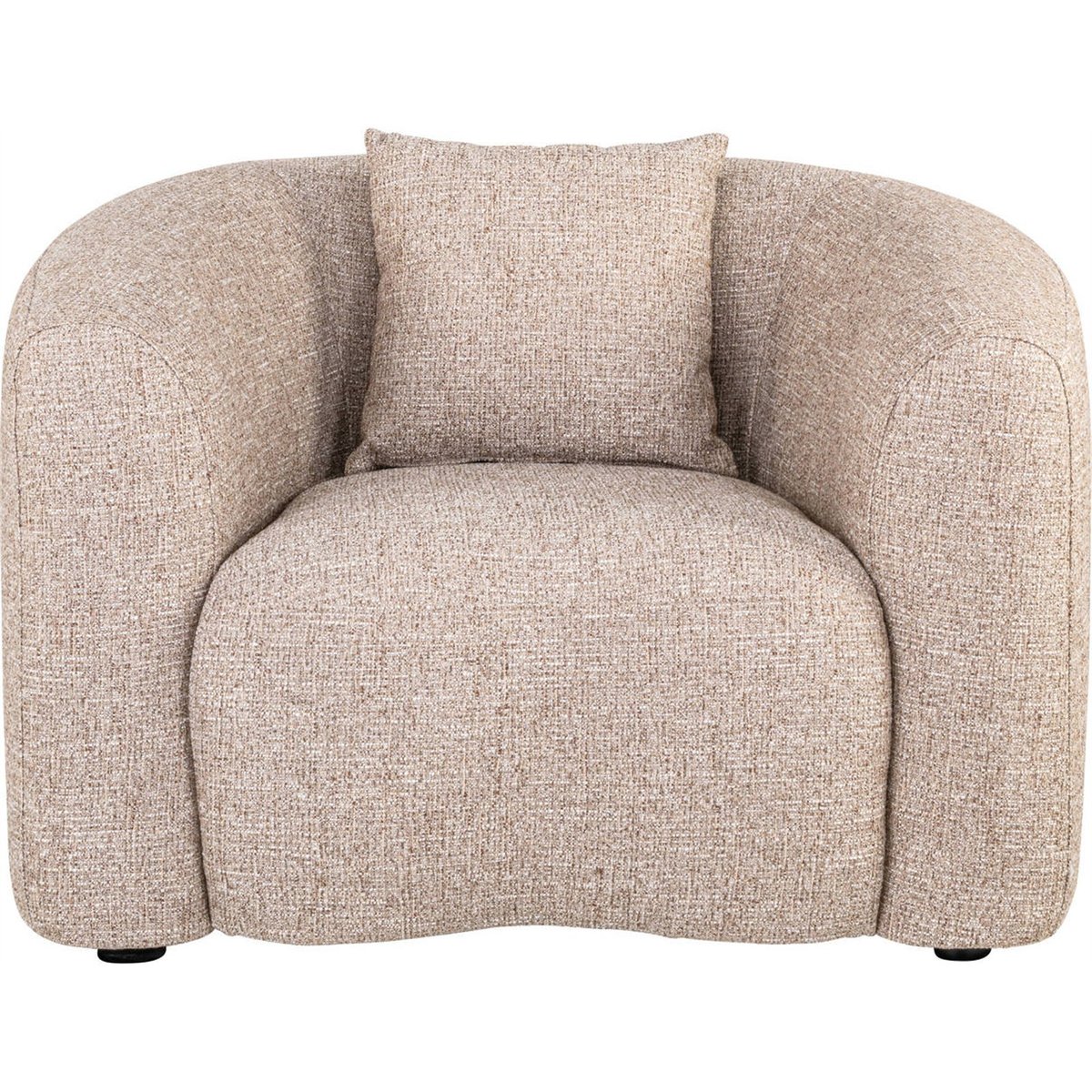 Fauteuil lounge en tweed sable tweed, RECOLLECTION