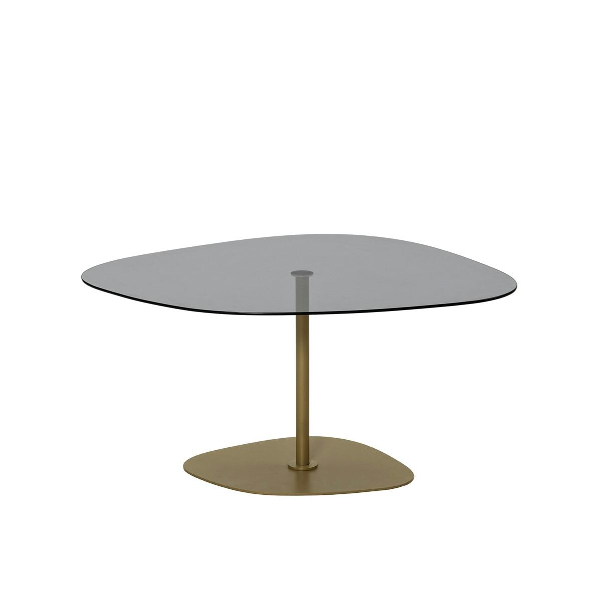 Table basse plateau organique en verre TULUM verre fumé, PIER IMPORT