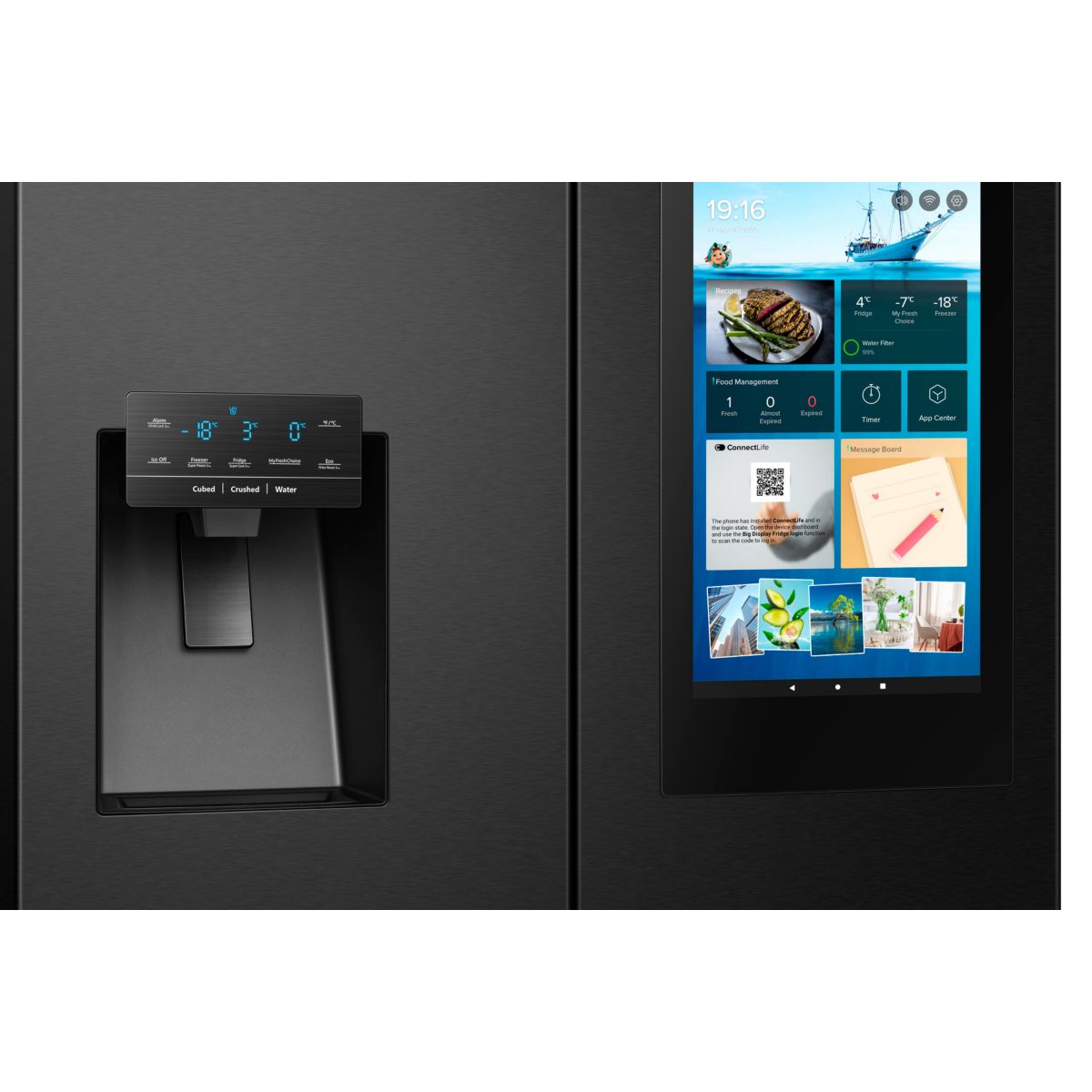 Réfrigérateur multi portes RQ760N4IFE SmartScreen inox, HISENSE