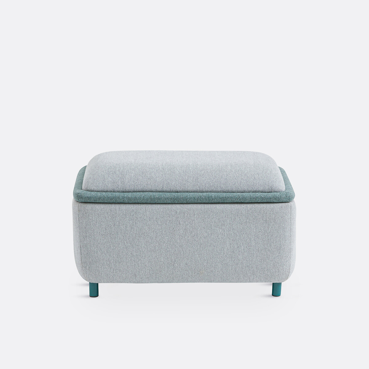 Pufe 3 em 1, assento, arrumação e mesa de centro, Jimba cinzento/azul, LA REDOUTE INTERIEURS