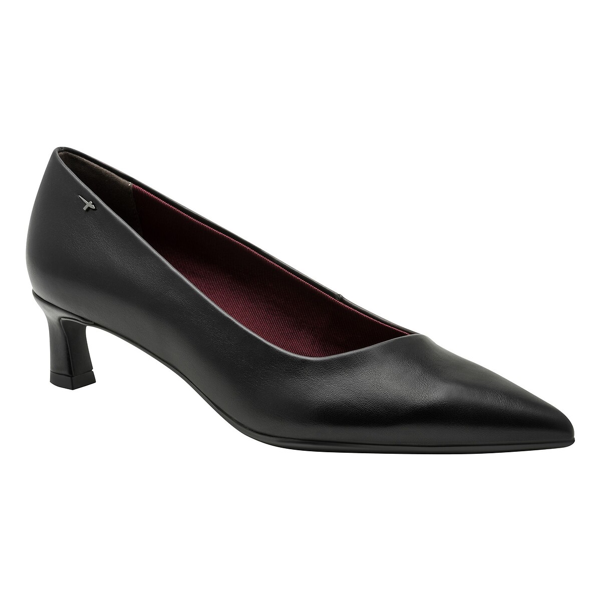 Pointed leather heels black, TAMARIS