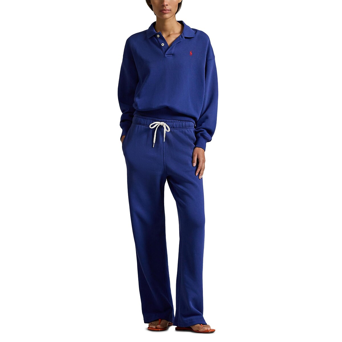 Sweatshirt met lange mouwen en polokraag koningsblauw, POLO RALPH LAUREN
