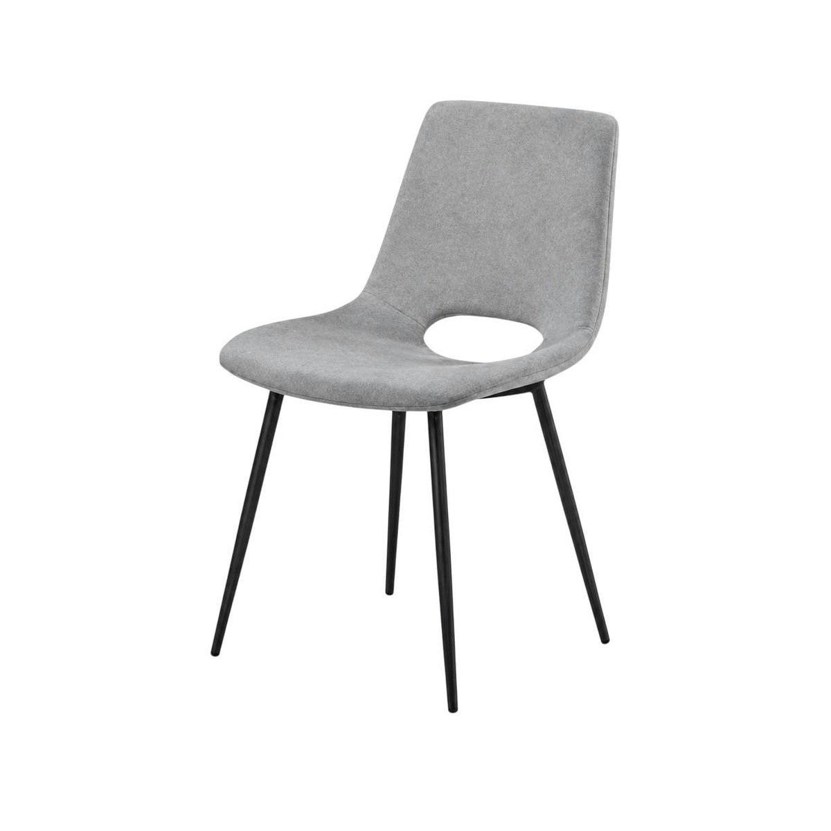 Chaise en tissu, dossier ouvert (lot de 2) LORA gris, PIER IMPORT