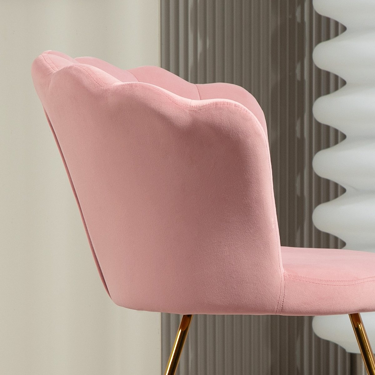 Accent Chair Polyester Rose rose et or, HOMCOM