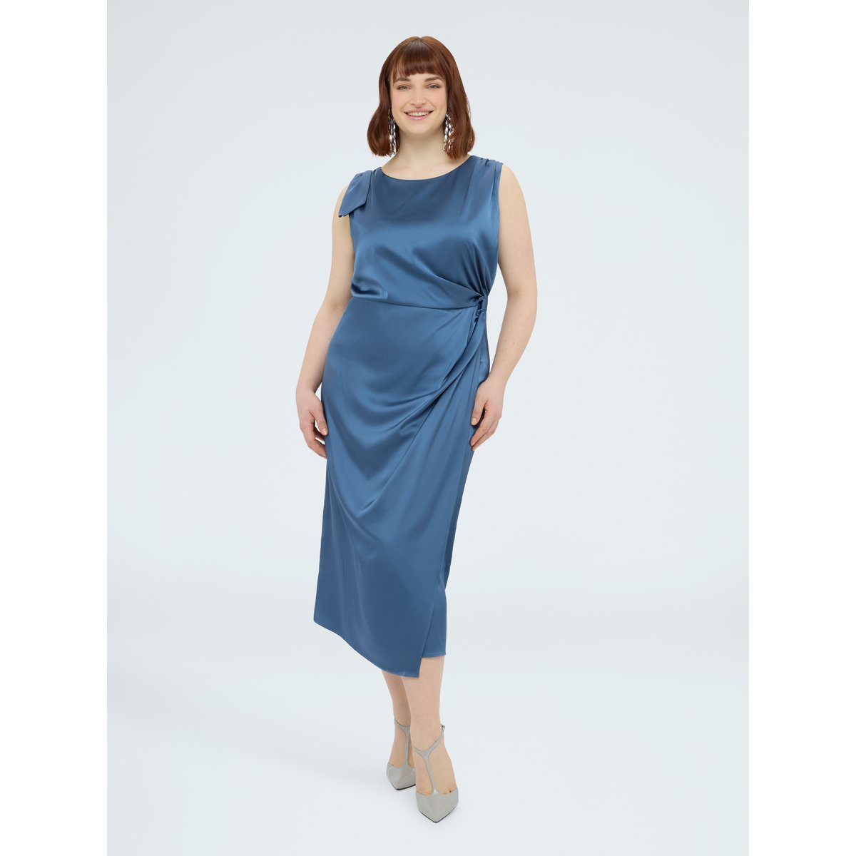 Robe avec drapé bleu, FIORELLA RUBINO