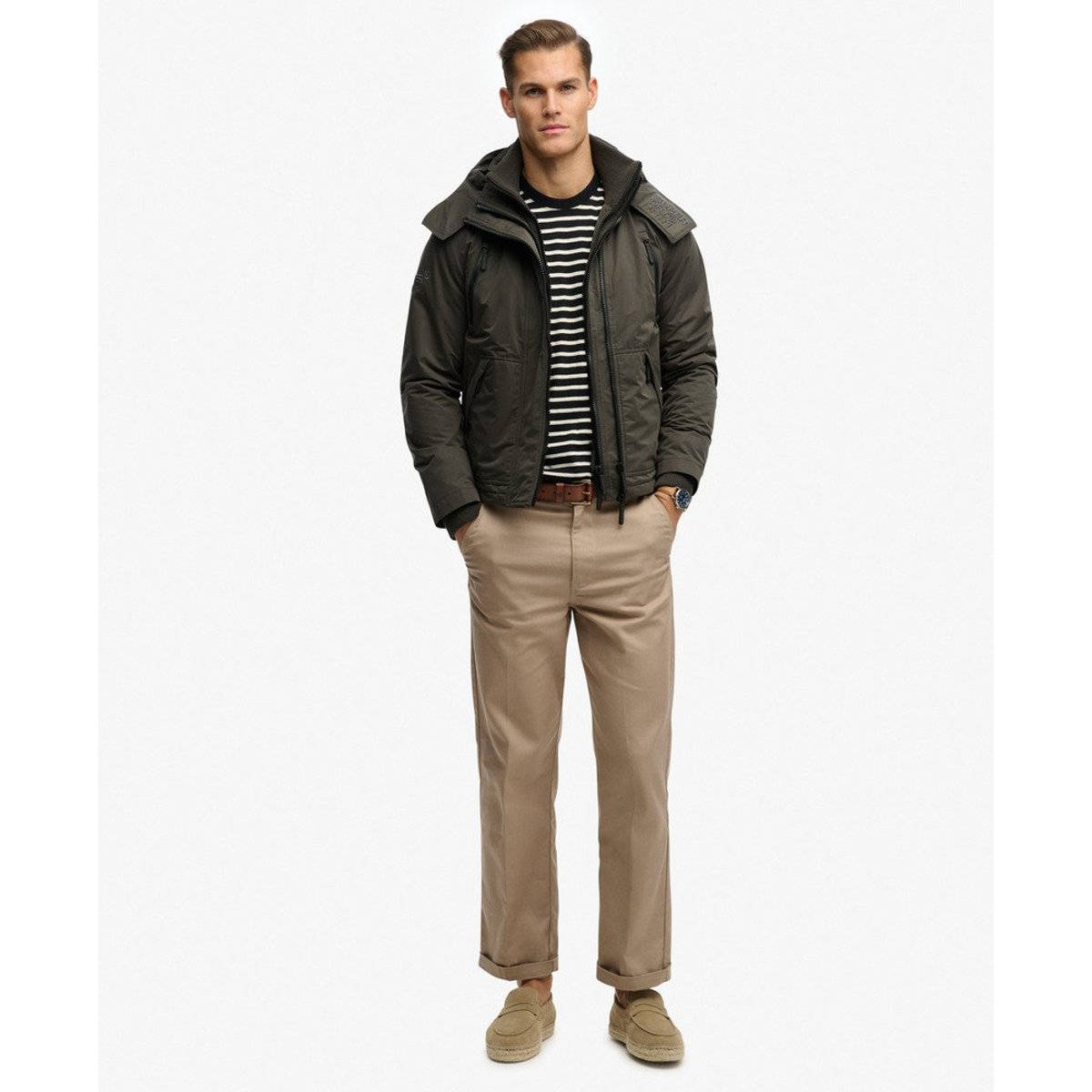 Veste Coupe-Vent Arctic à Capuche en Microfibre noir vintage, SUPERDRY