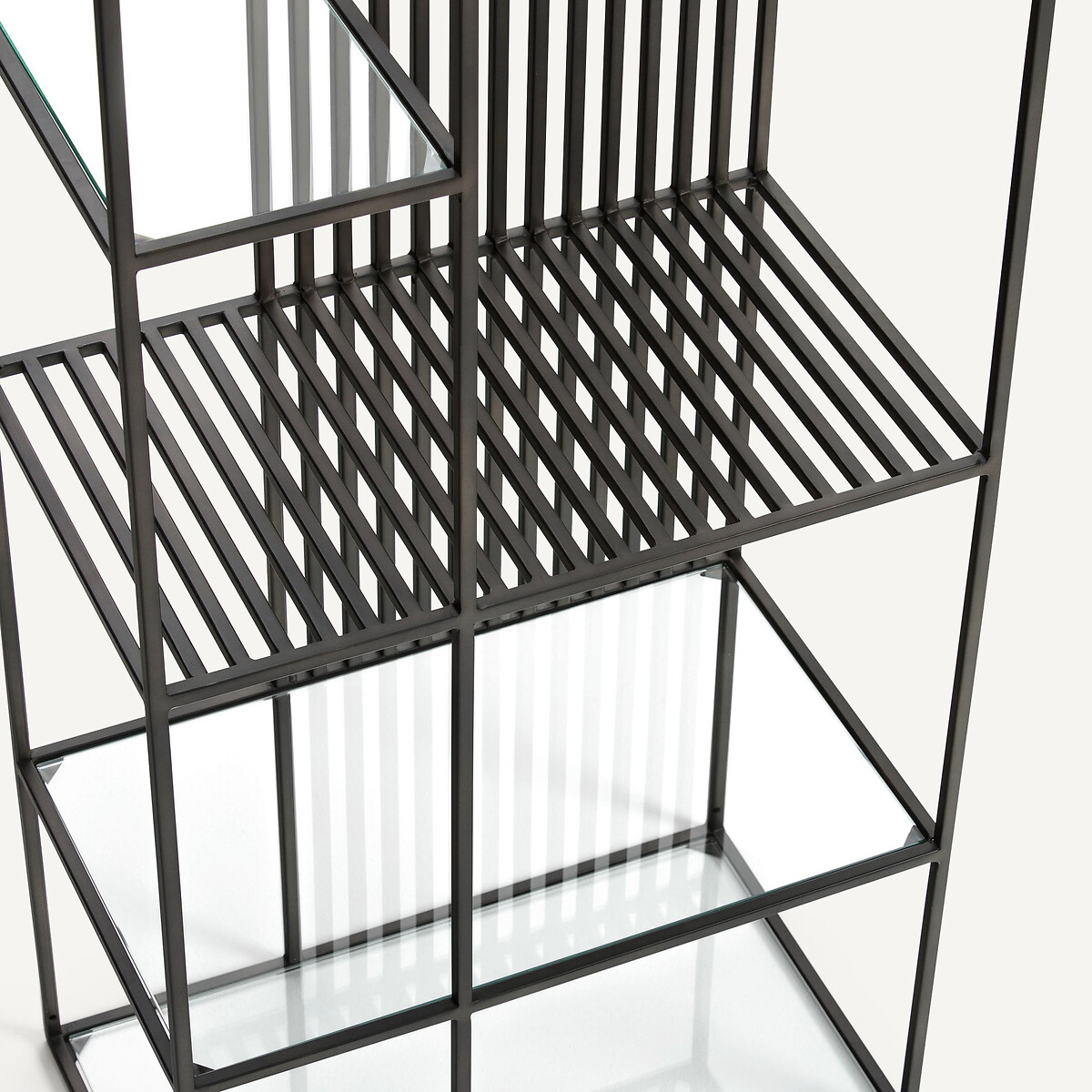 Libreria metallo acciaio e vetro, Rectiligne gun metal, AM.PM