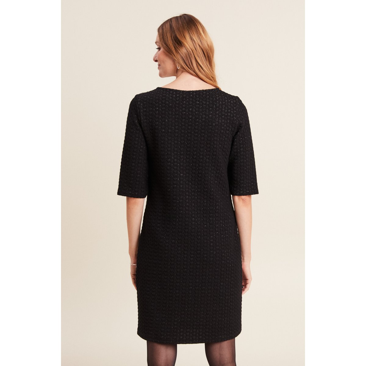 Robe droite manches 3/4 noir, BREAL