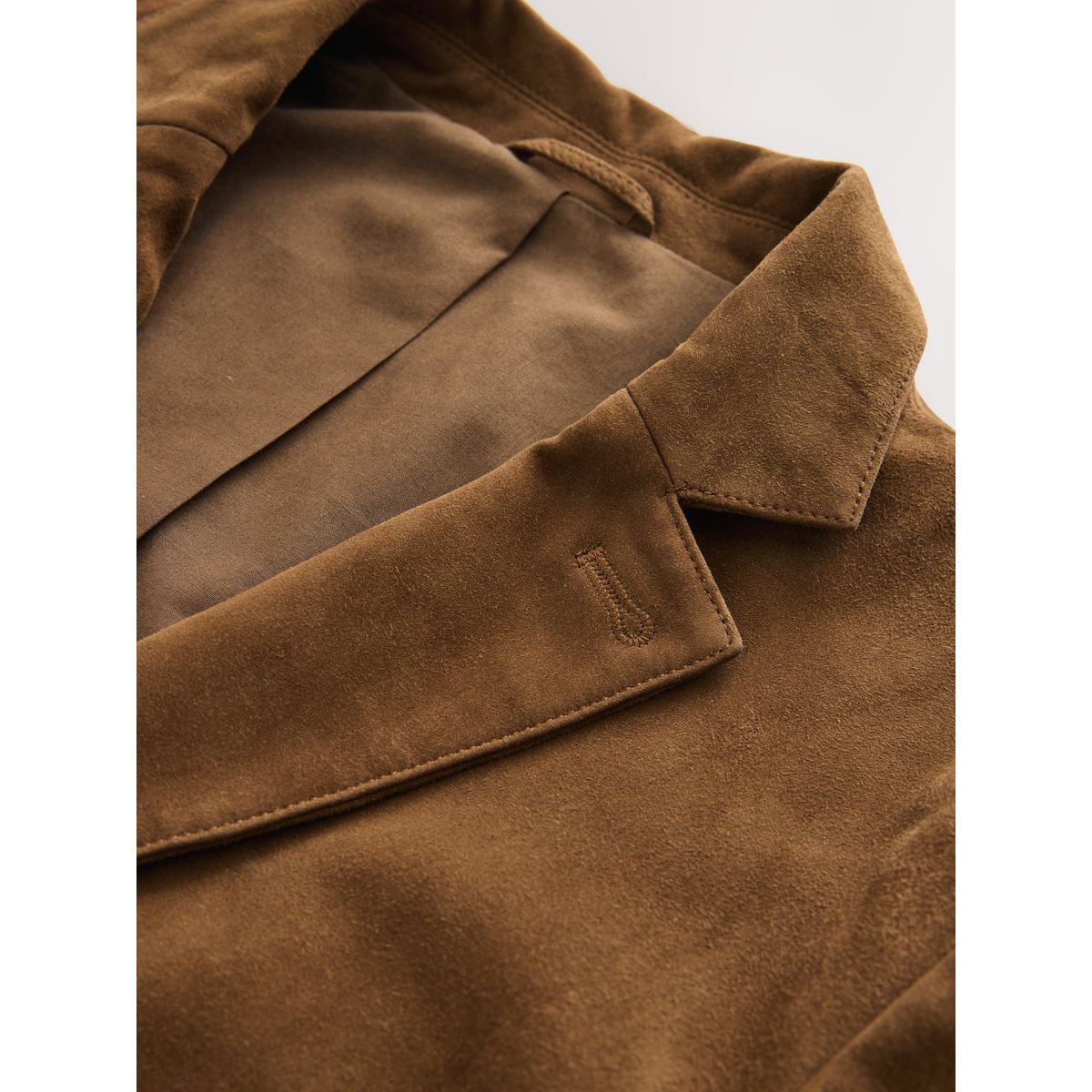 Blazer regular en daim Signature marron fauve, NEXT