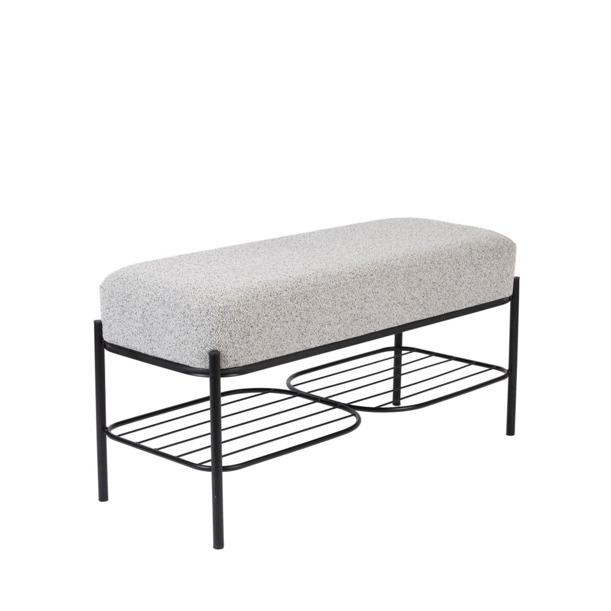 Banc en tissu et métal- MILOU gris chiné, DRAWER