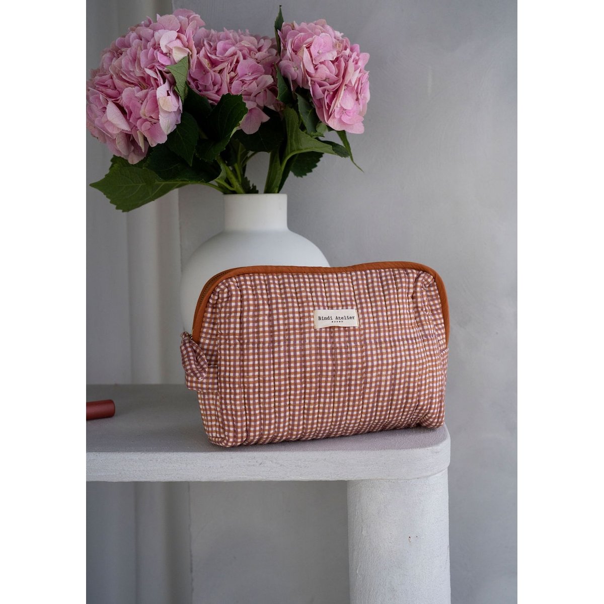 Trousse toilette imprimée NINO rouge sureau, BINDI ATELIER