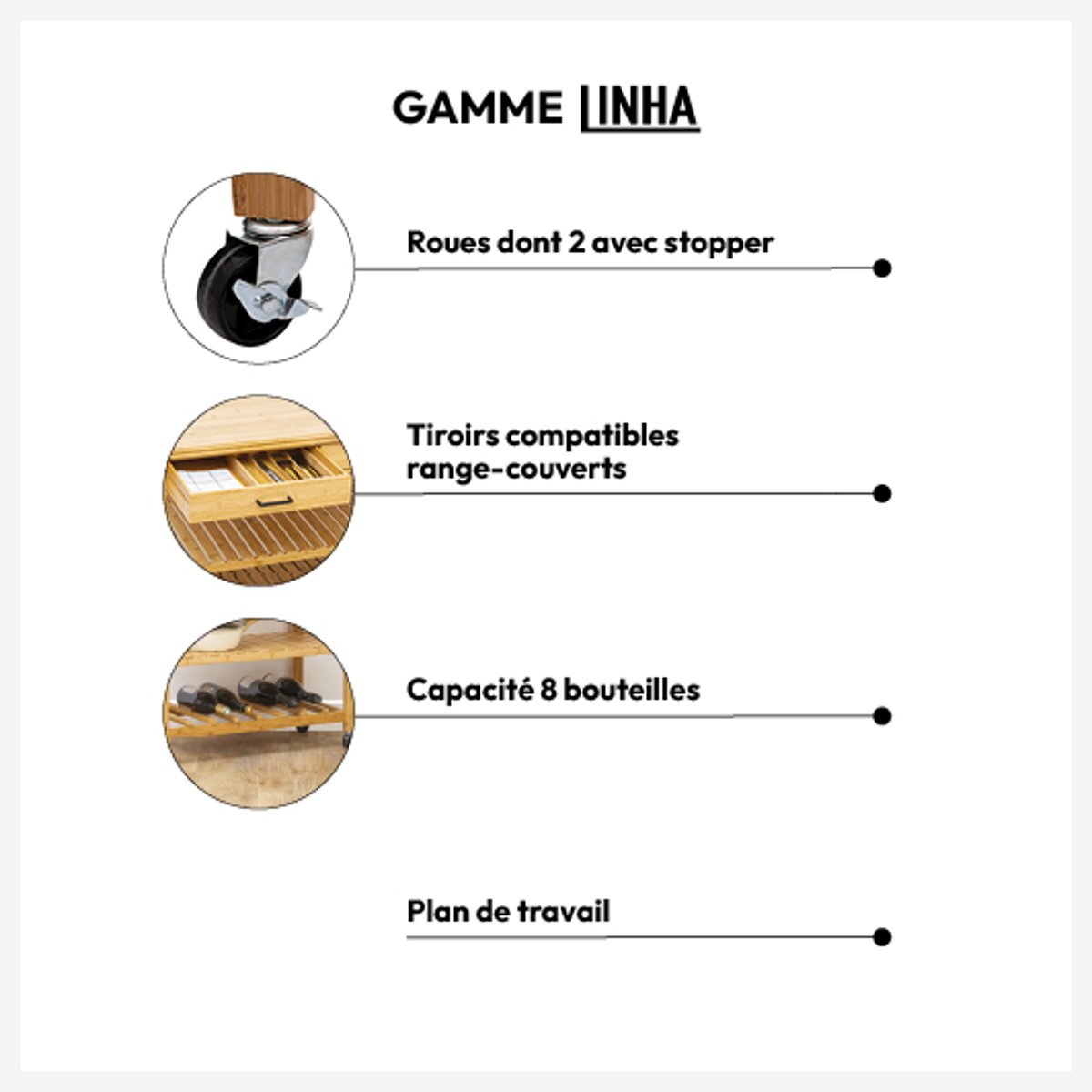 Desserte 2 tiroirs LINHA beige, 5FIVE SIMPLY SMART
