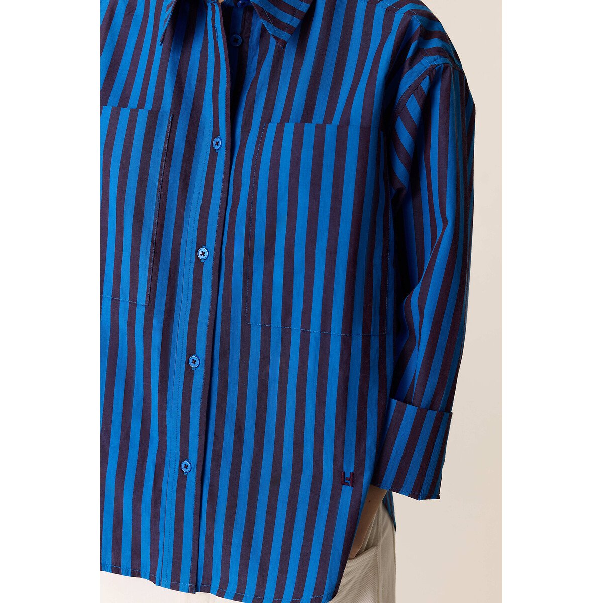 Chemise rayée manches longues, CONAN bleu, LEON & HARPER
