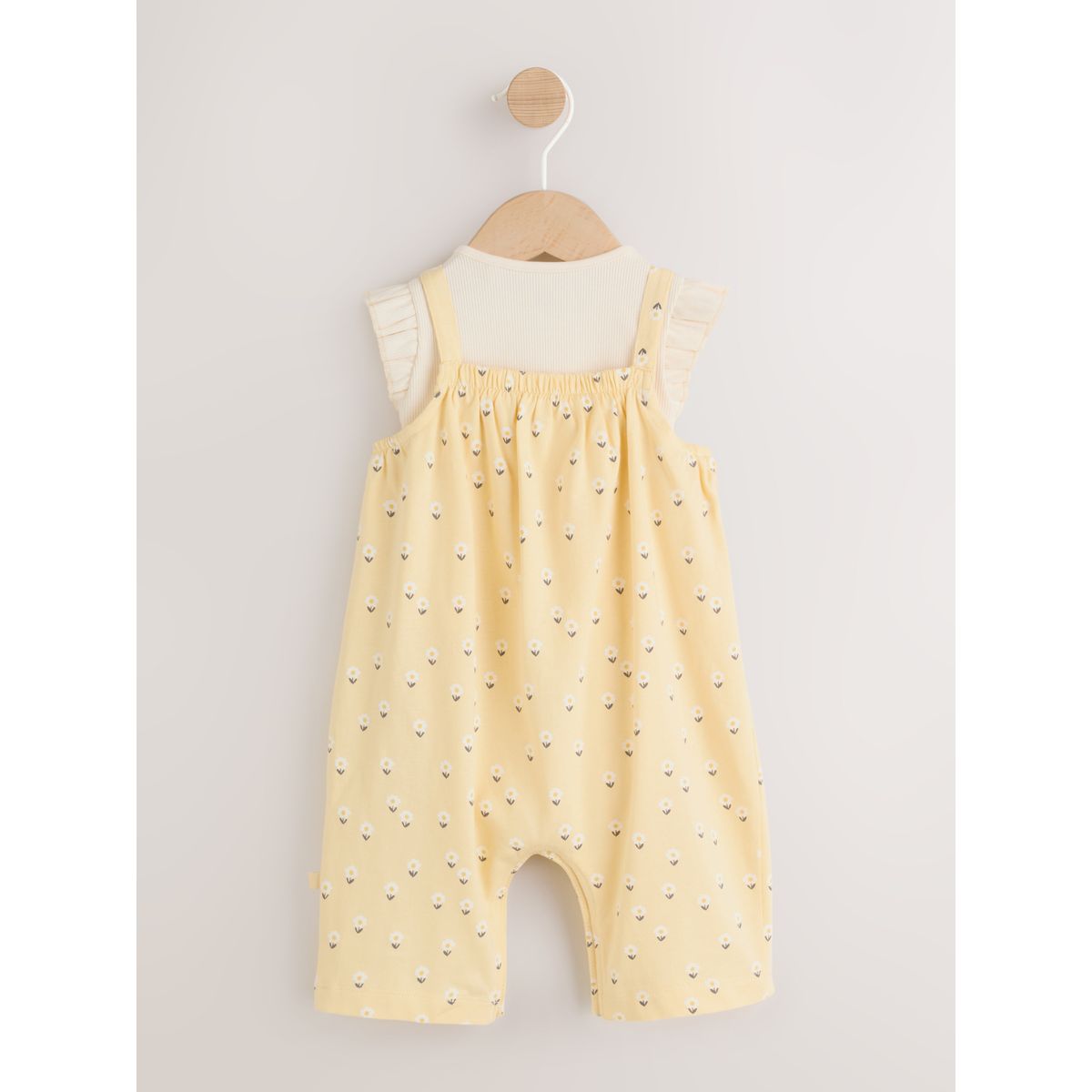 Salopette en jersey et body bébé, 2 pièces jaune à fleurs, NEXT