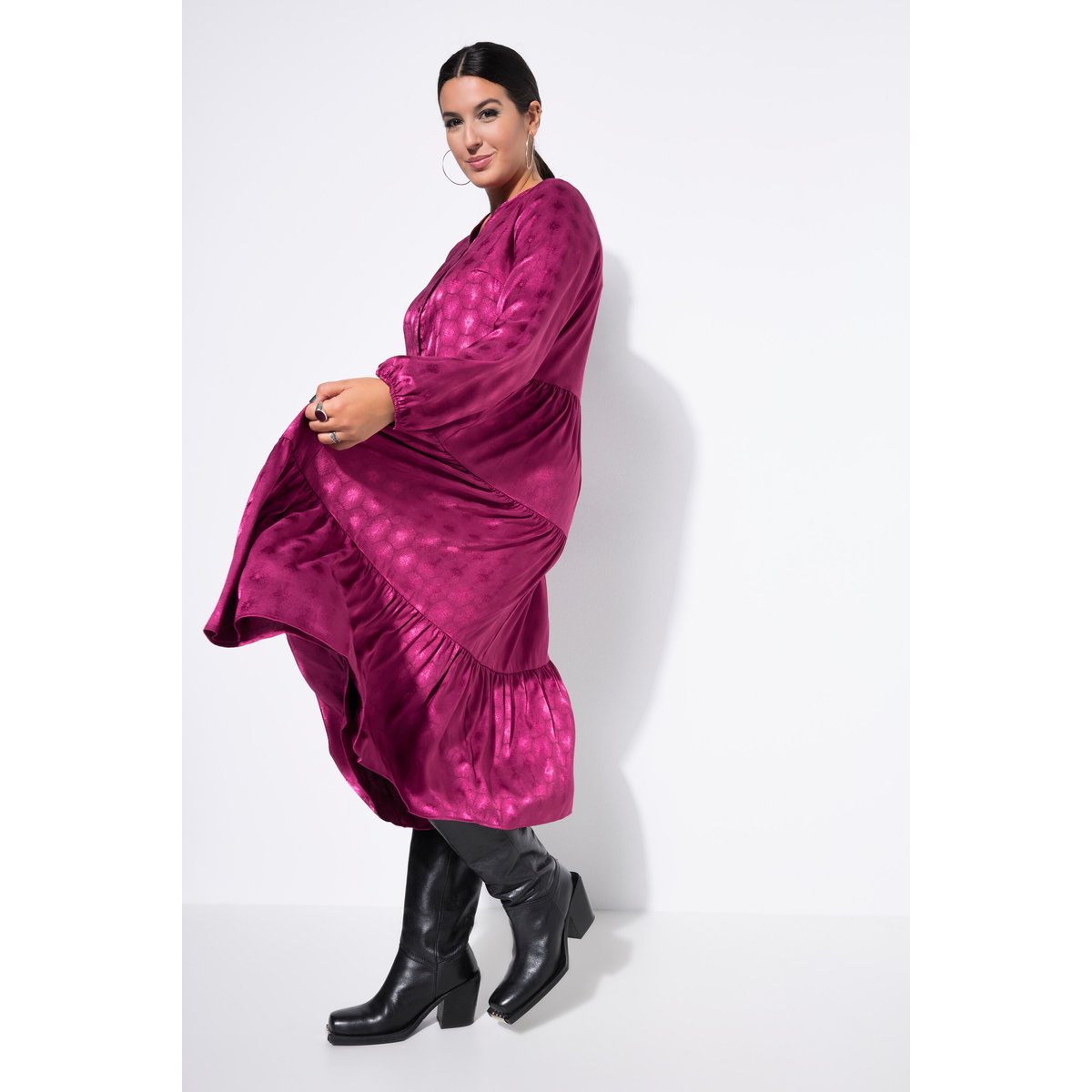 Robe maxi, imprimé rayons scintillants mûres, STUDIO UNTOLD