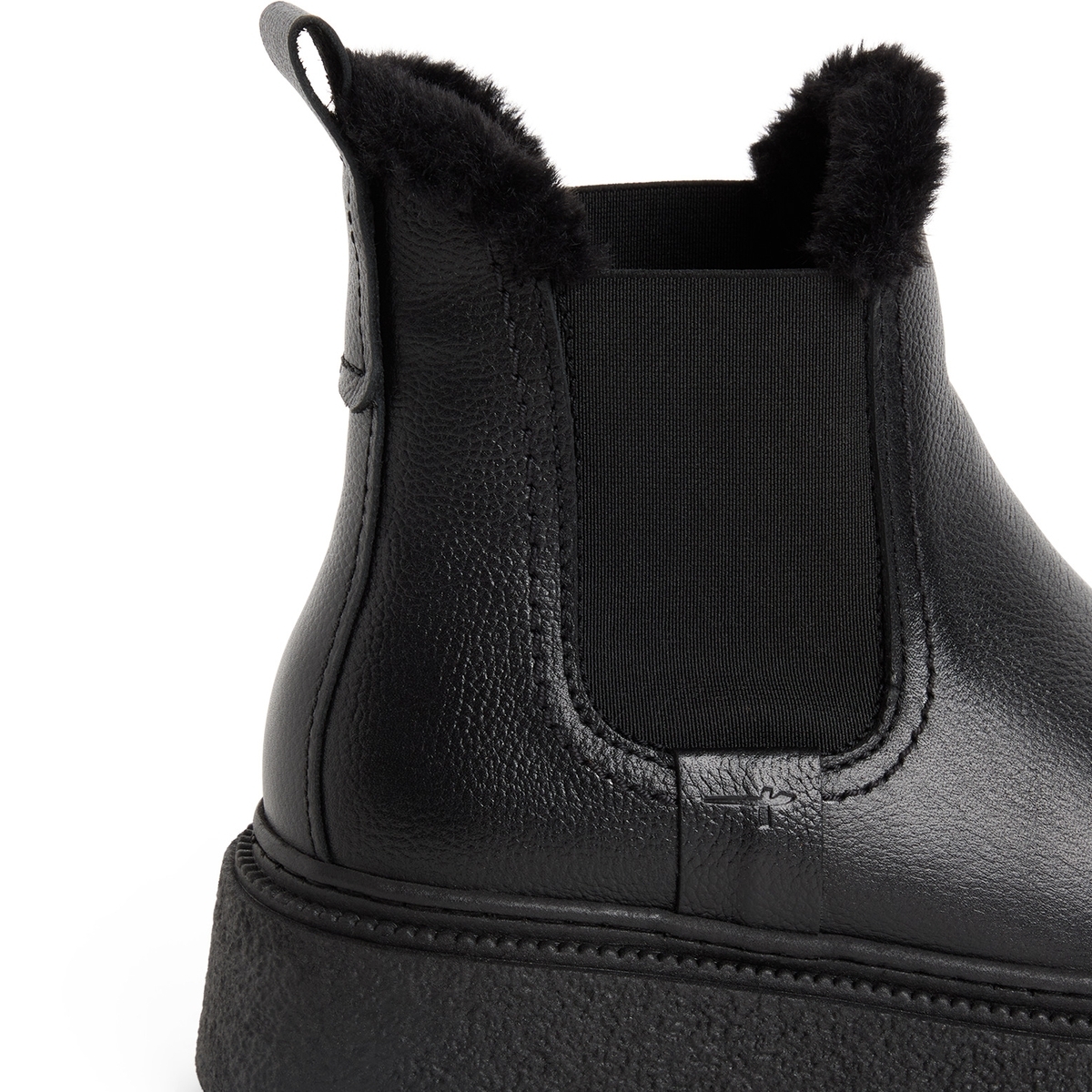 Bottine en cuir noir cuir, TAMARIS