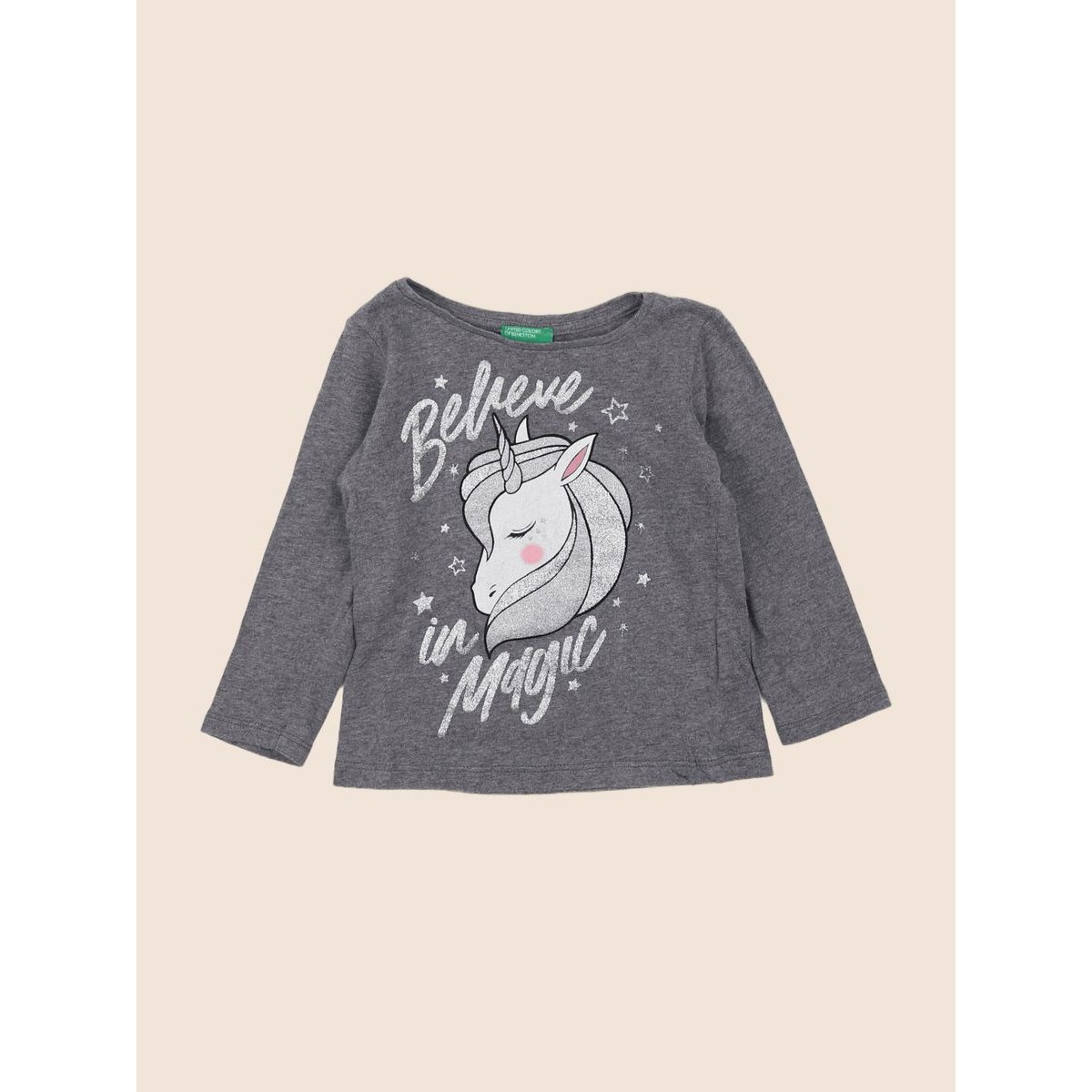 Tee-shirt - Très bon état gris, BENETTON