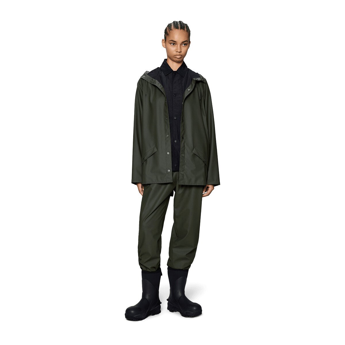 Casaco impermeável com capuz, unissexo, JACKET caqui, RAINS