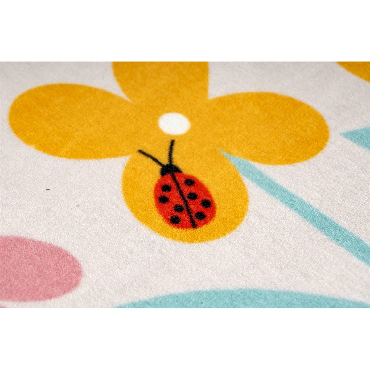 Tapis enfant motif cheval, Rectangulaire beige sable avec motifs multicolores, ARTE ESPINA