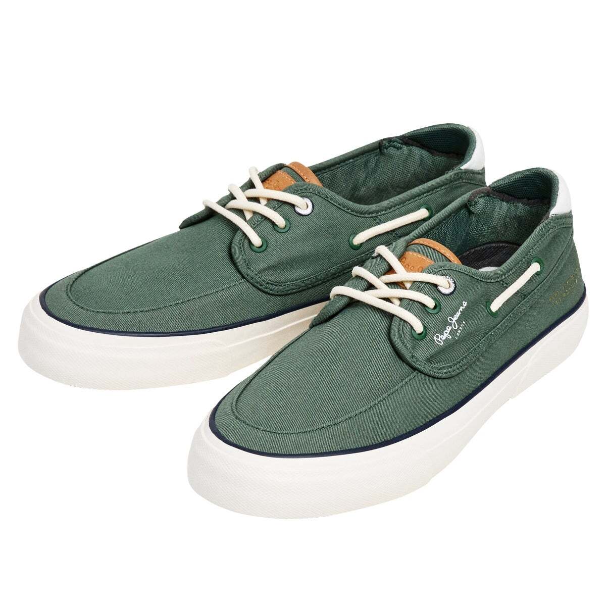 Taylor - Baskets Nautiques En Toile vert myrt, PEPE JEANS