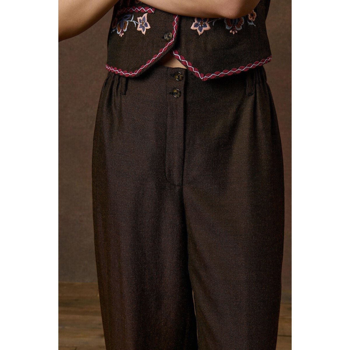Pantalon large, ABUELA chocolat, LOUISE MISHA
