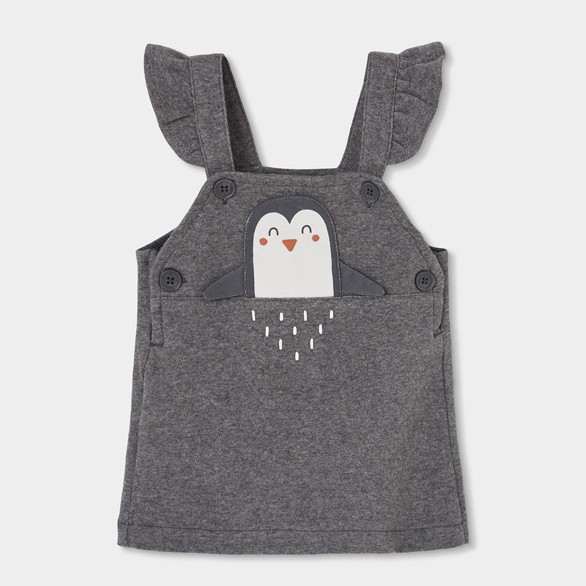 Ensemble bébé fille en maille avec pingouin gris, BOBOLI