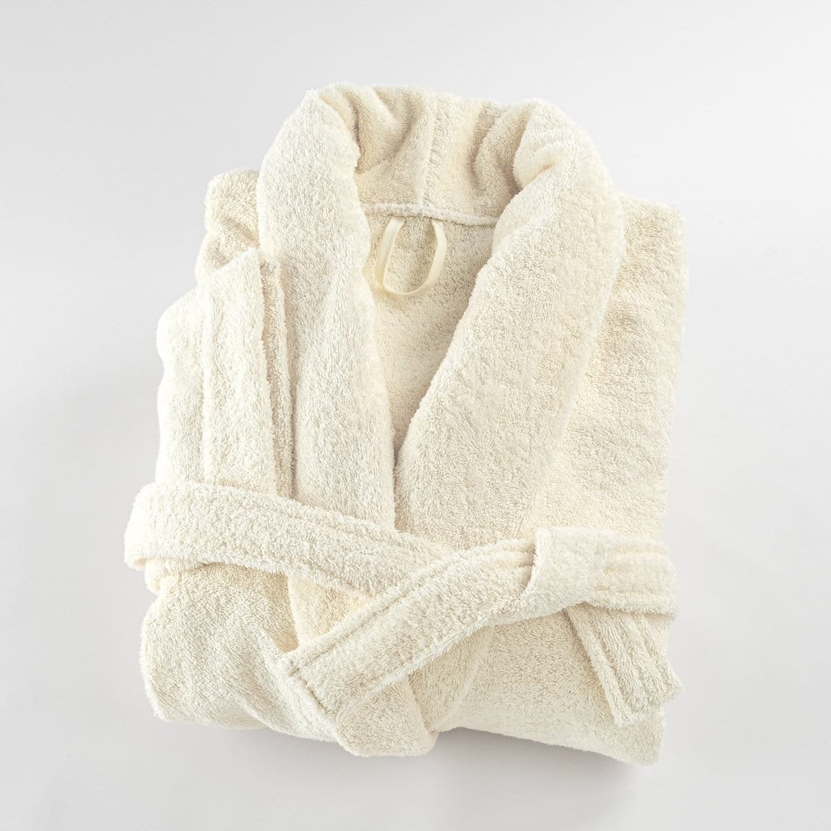 Peignoir coton éponge col chale coton 57 fils éponge PREMIUM ecru, LINANDELLE