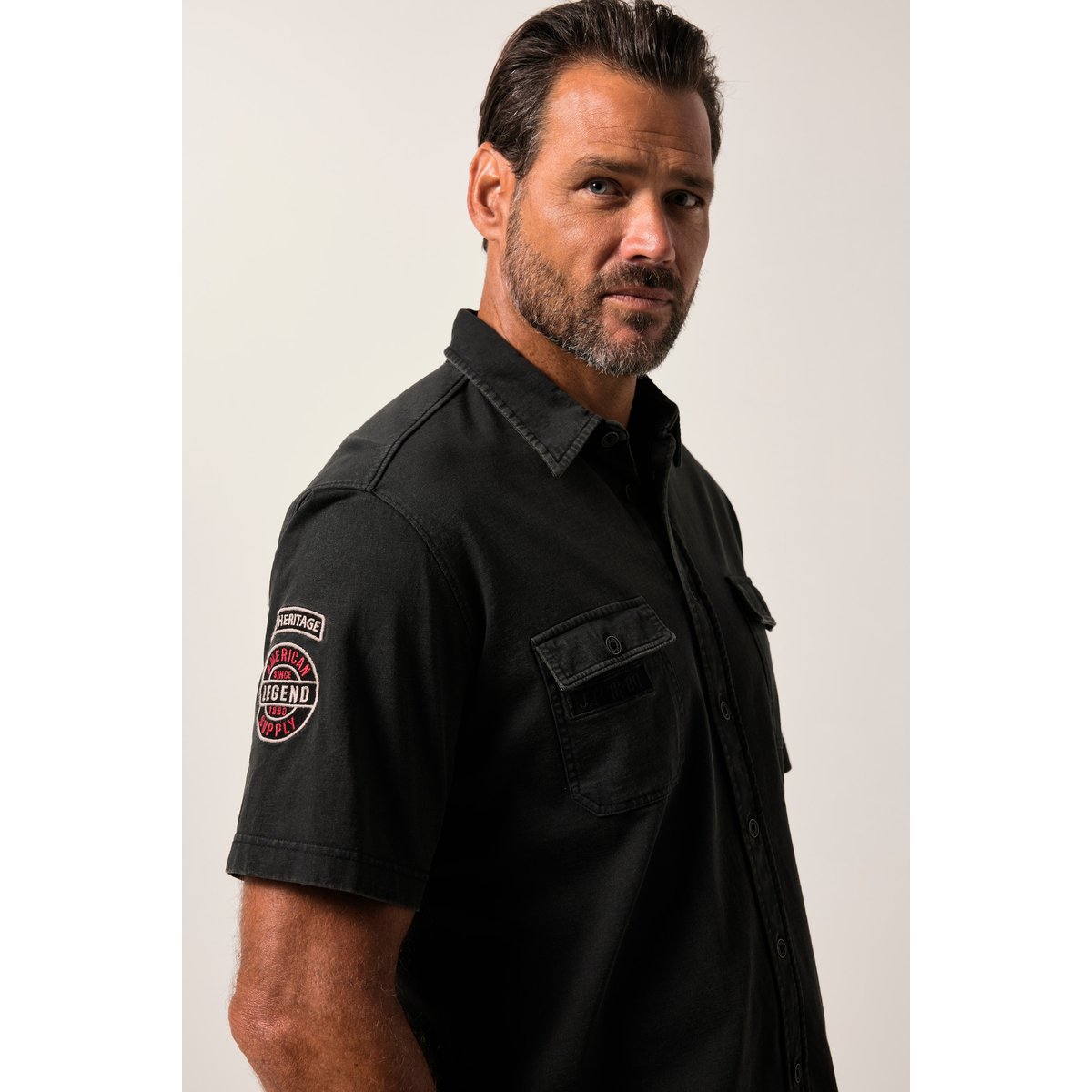 Chemise en jersey, esprit vintage noir, JP1880
