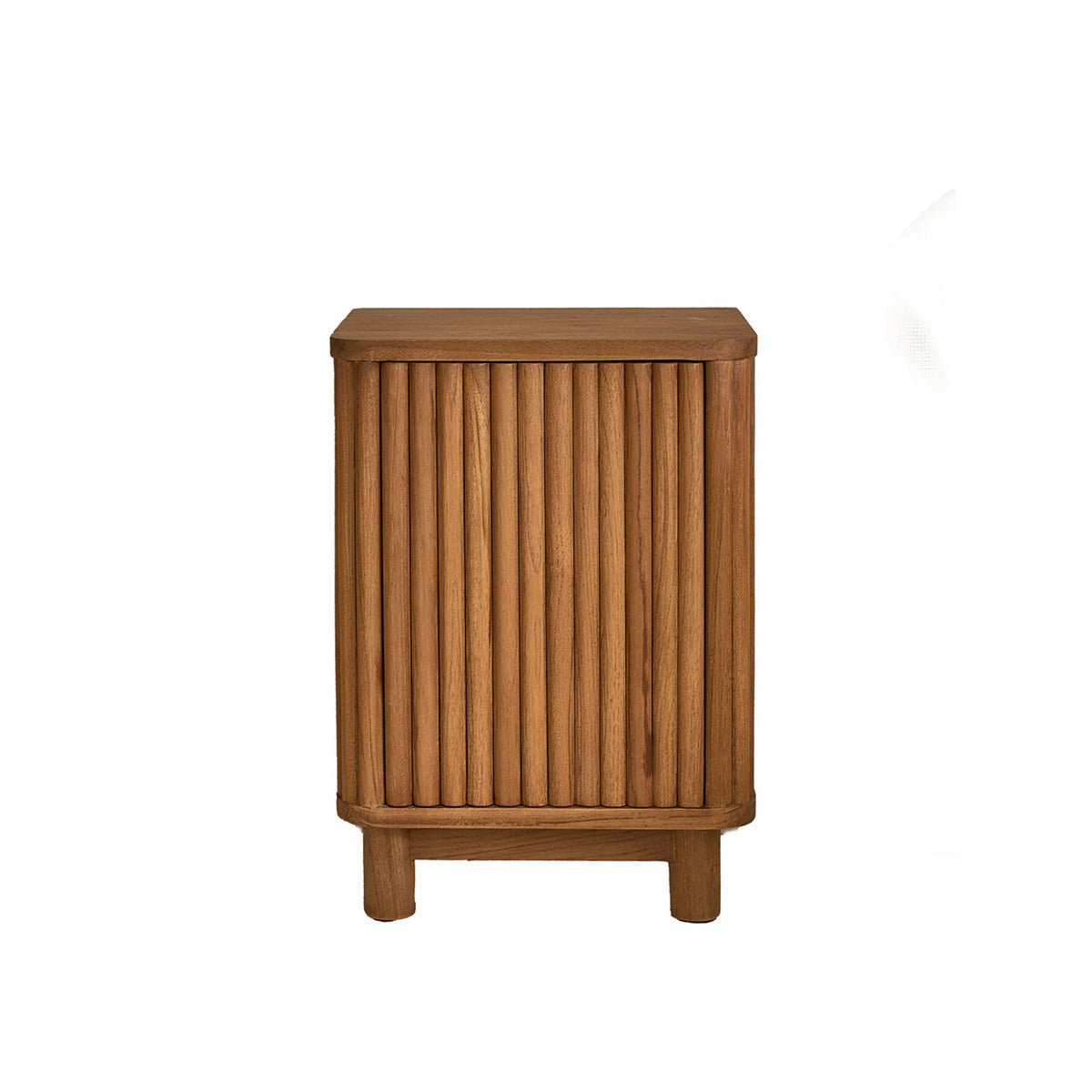 Table de chevet en teck massif 40 cm 1 porte  COLINE naturel, BERAH GETAH