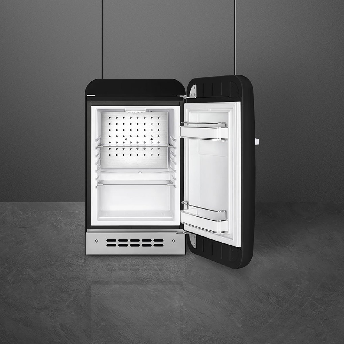 Mini réfrigérateur 1 porte poignée à gauche FAB5 noir brillant, SMEG