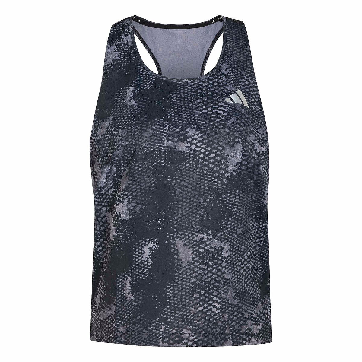 Canotta da running stampata fantasia nero, adidas Performance
